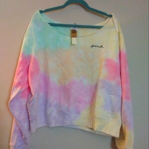 PINK by Victoria Secret wide neck tye dye sweat shirt XXL
